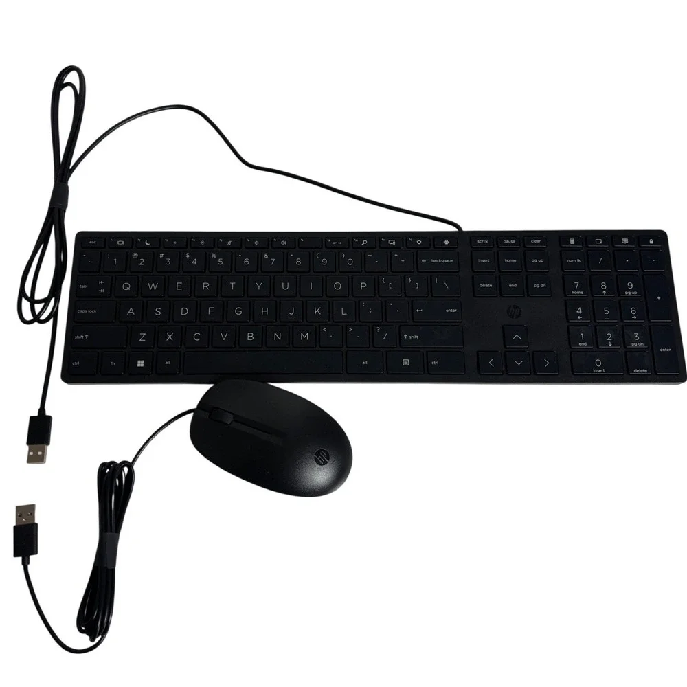 HP Wired Keyboard and Mouse Combo‎ Black USB L98809-001 NWOB